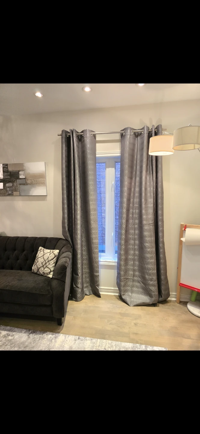 4 panels Dark Grey Textured Curtains, topnotch quality
