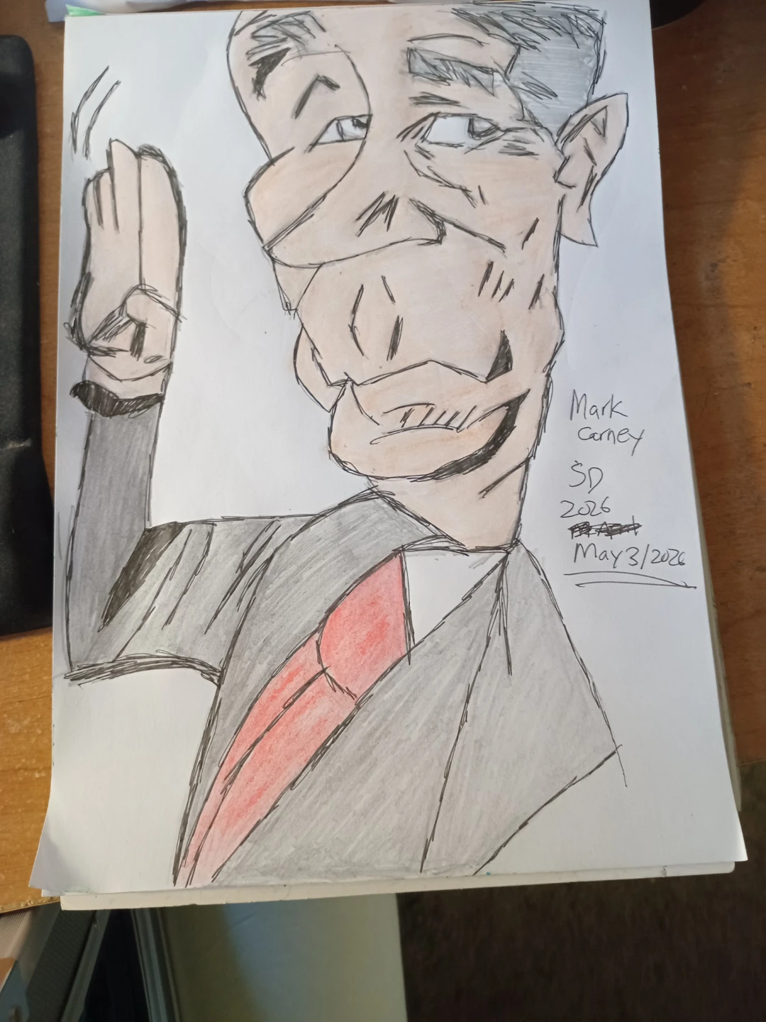 Coloured in Non-Background Mark Carney Caricature by Sherwin