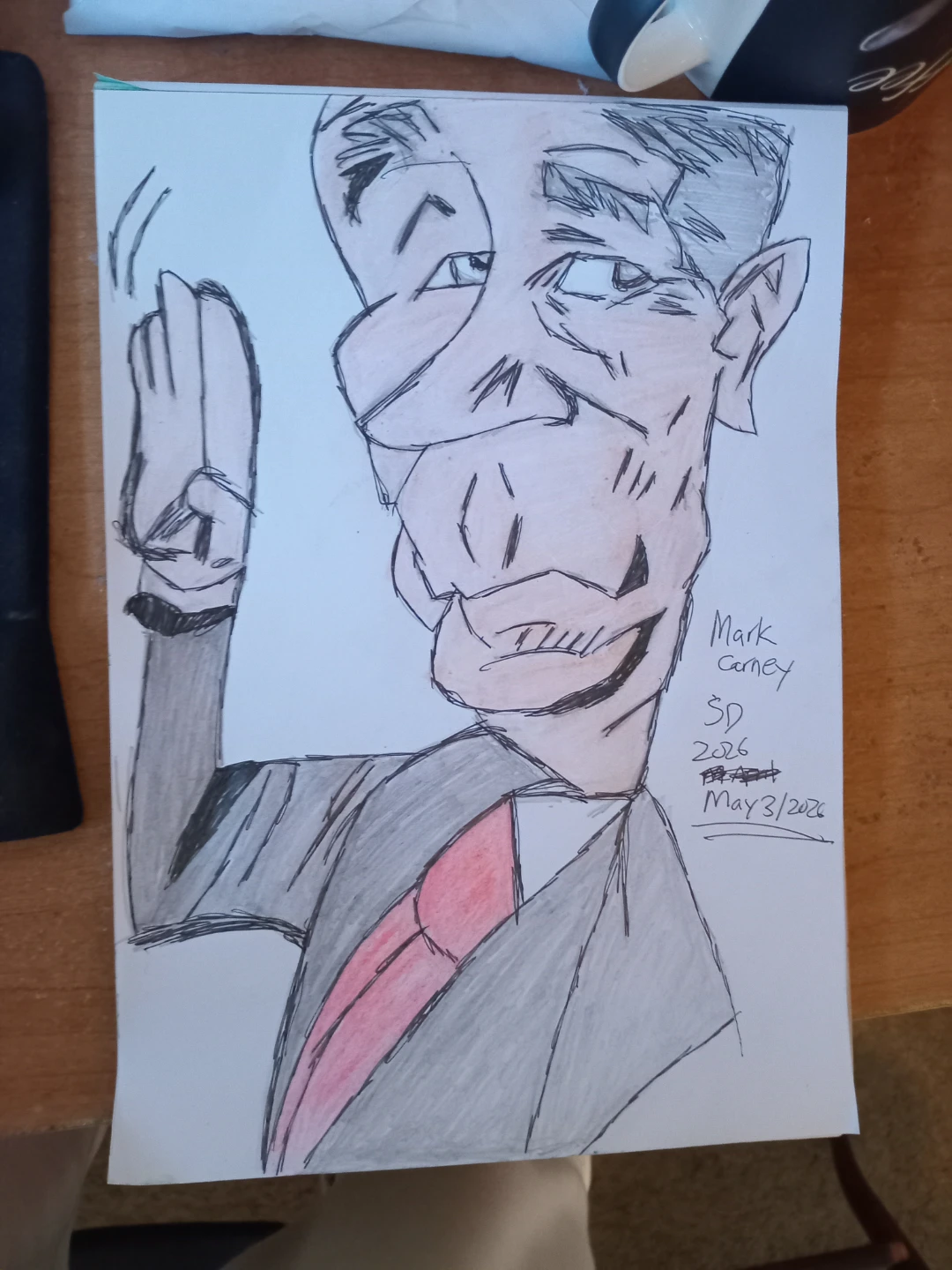 Coloured in Non-Background Mark Carney Caricature by Sherwin - photo 4