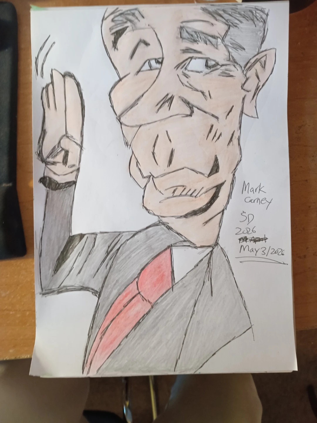 Coloured in Non-Background Mark Carney Caricature by Sherwin - photo 5