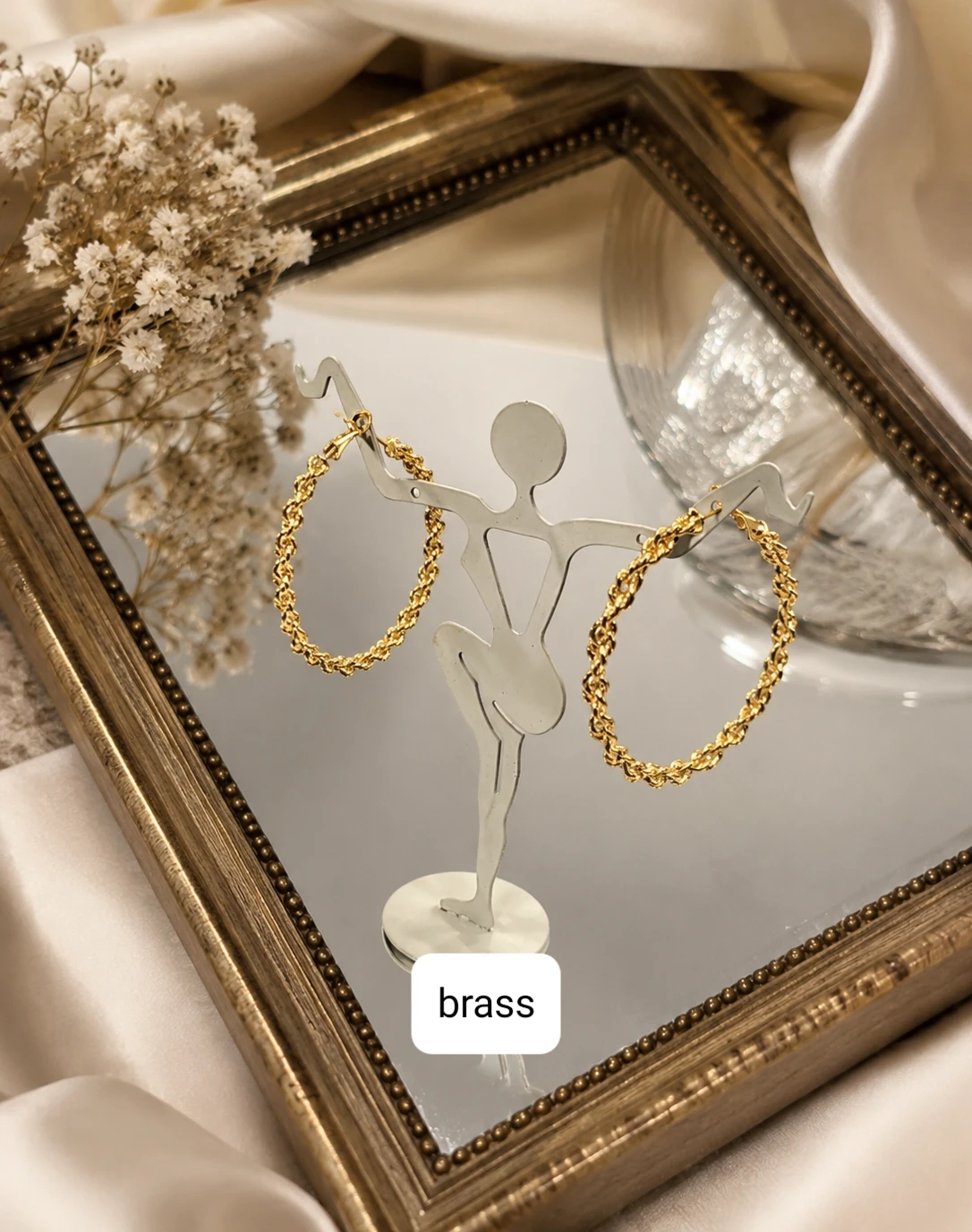 Gold Rope Chain Hoop Earrings