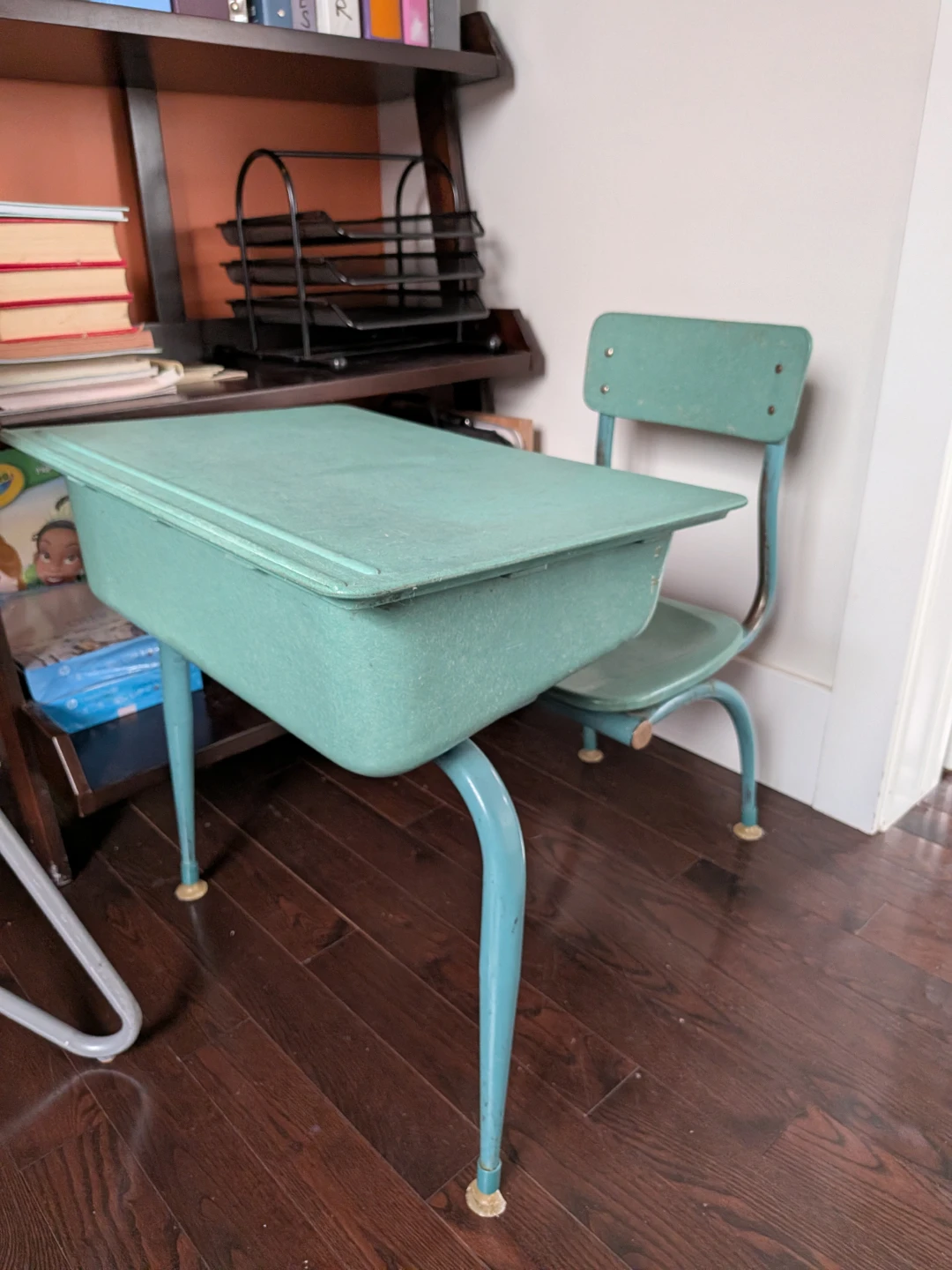 Vintage School Desk and Chair Set