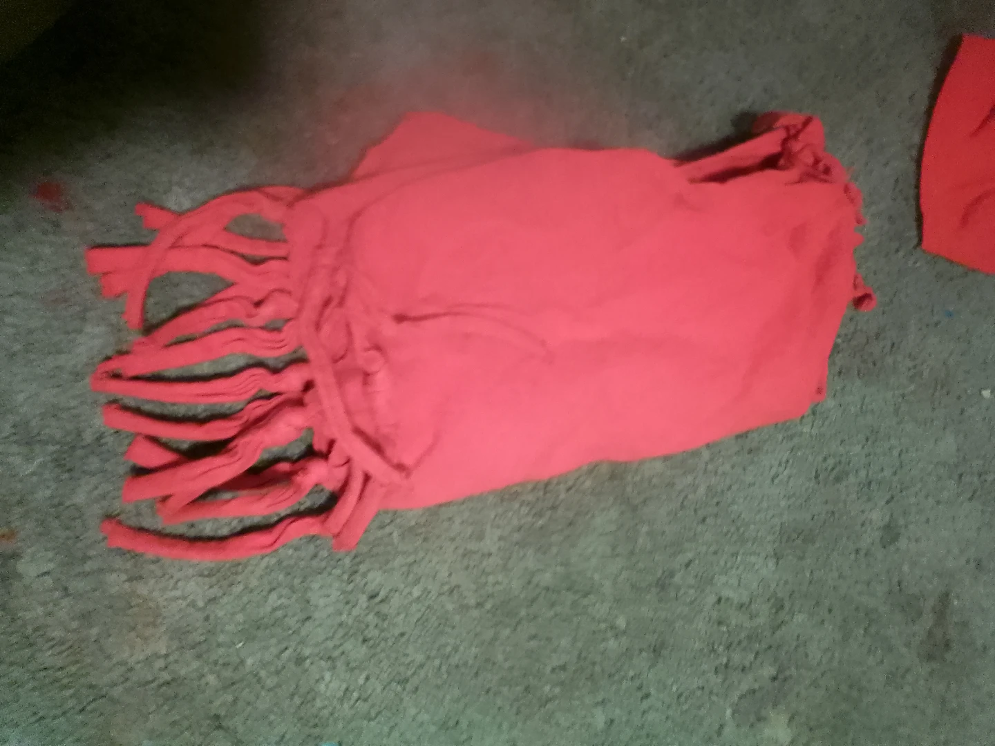 Red Scarf with Tassel Fringe