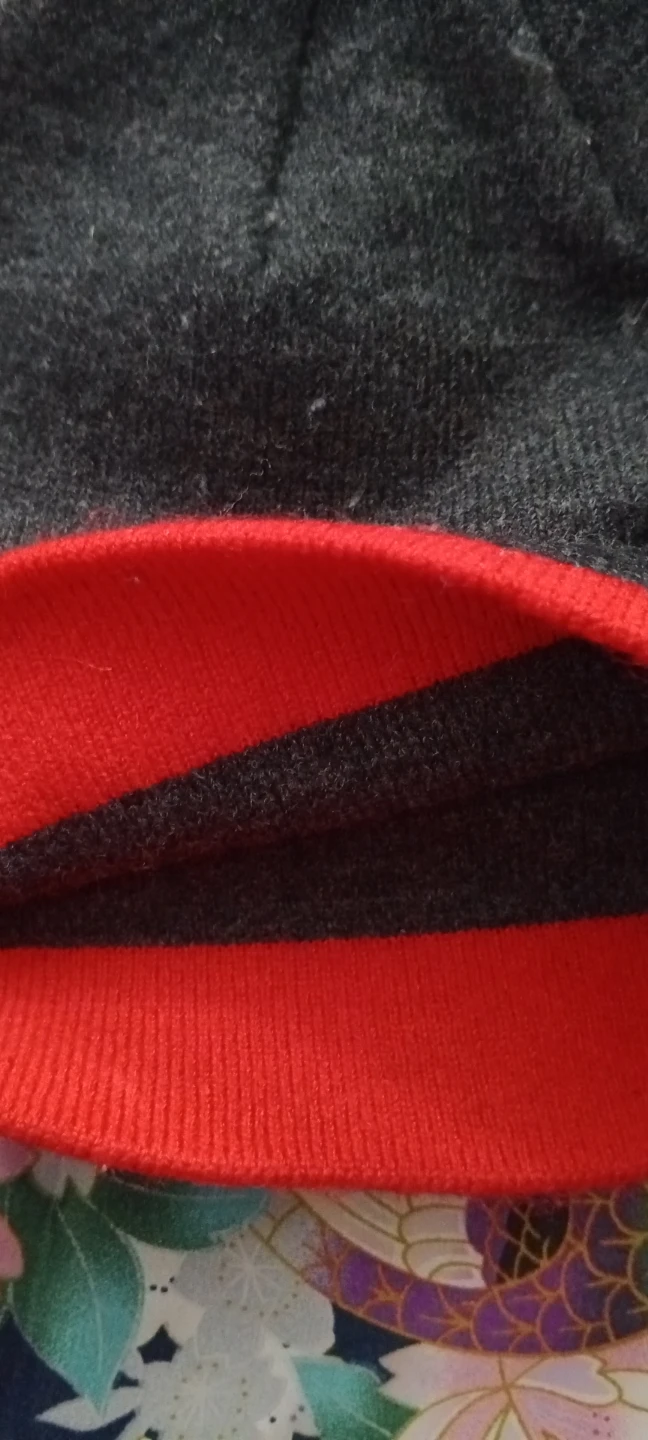 Grey Beanie with Red Trim - photo 2