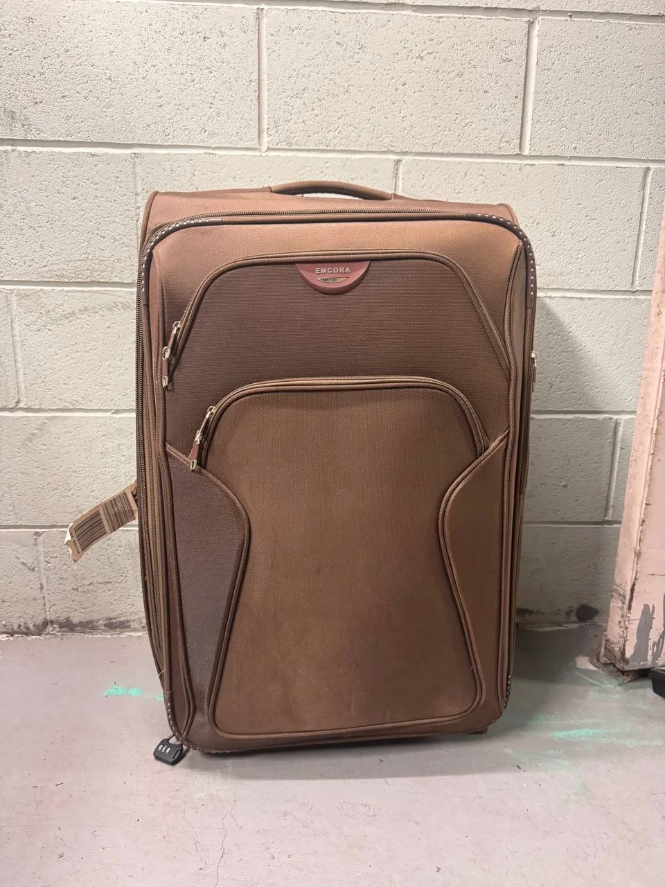 EMCORA Brown Softside Spinner Suitcase