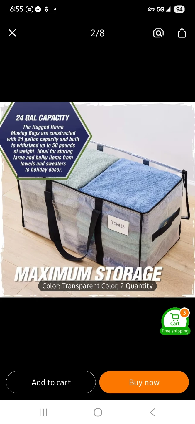 NEW Rugged Rhino 24 Gal Moving Storage Bags - photo 2