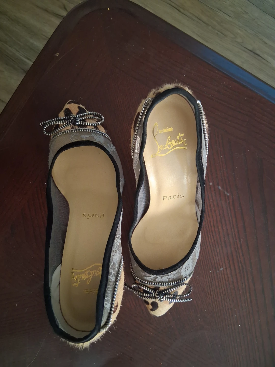 Christian Louboutin Leopard Print Lace Heels Size 37 - photo 5
