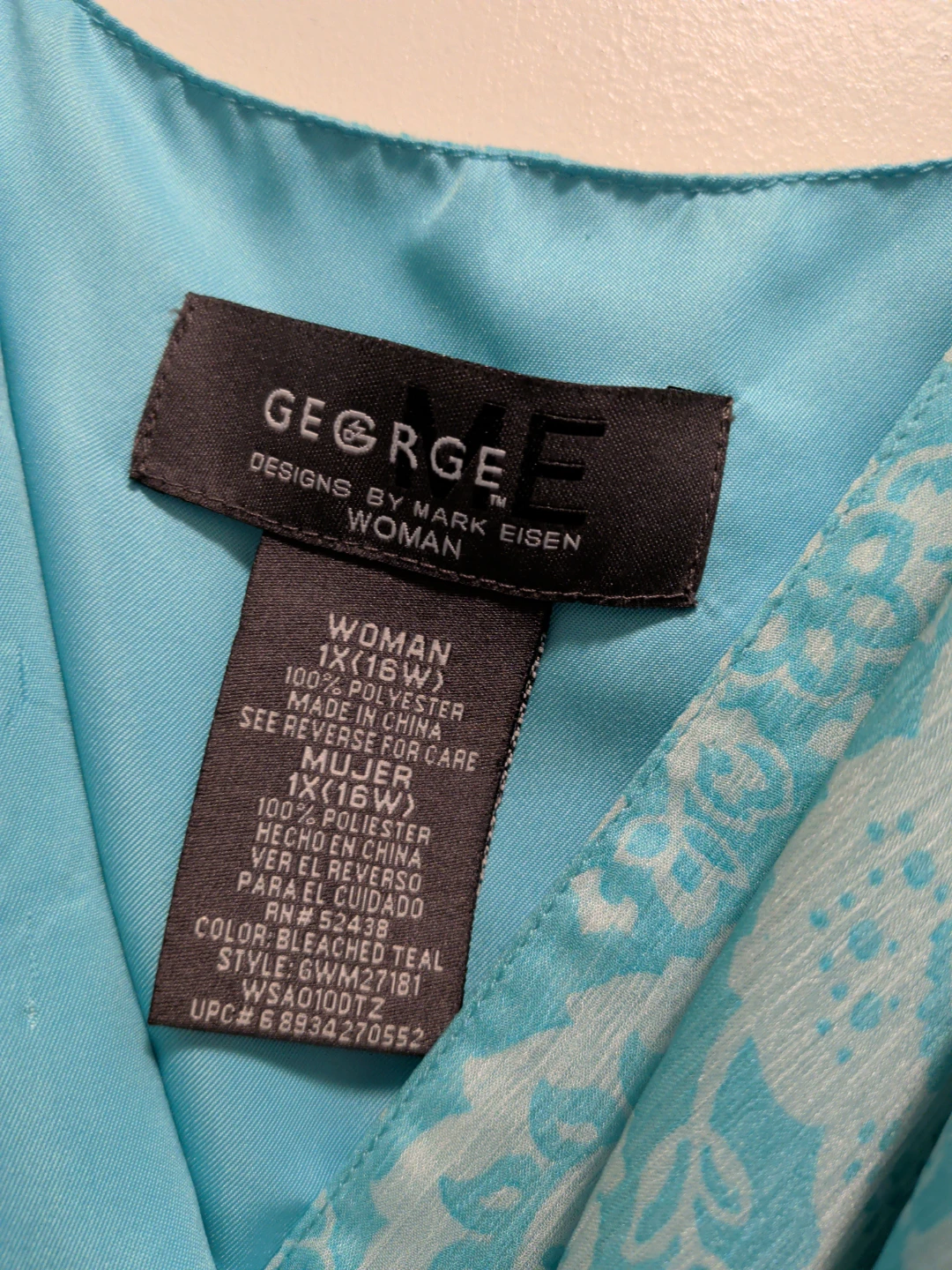 George Women's Teal Paisley Print Sleeveless Dress 1X(16W) - photo 2