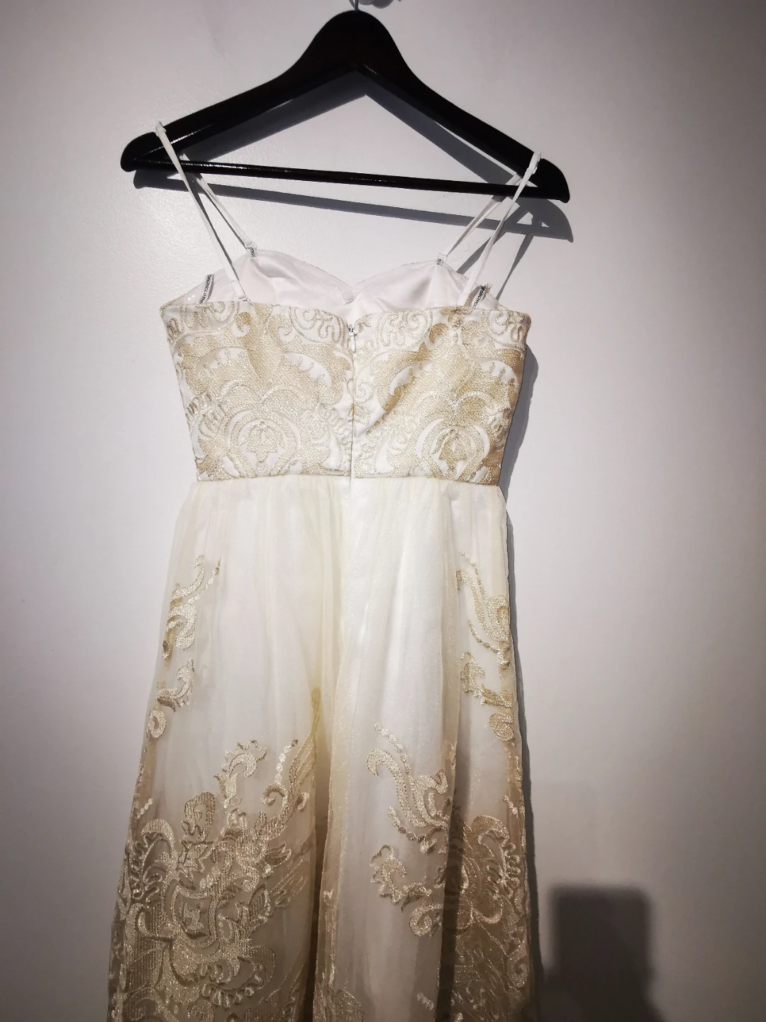 Chi chi White and Gold Lace High-Low Dress chi chi s8 - photo 5