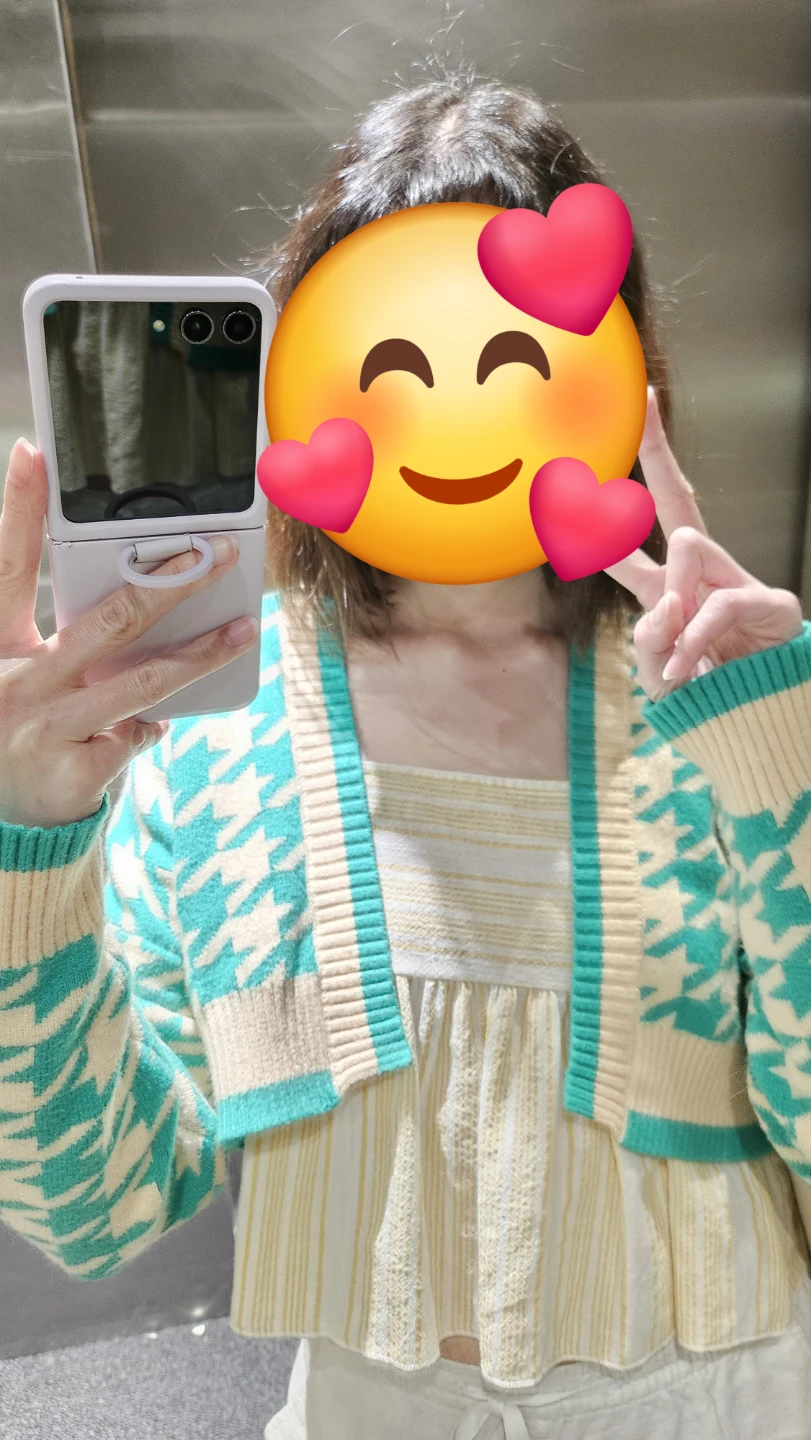 Knit cropped open cardigan jaquard - photo 5