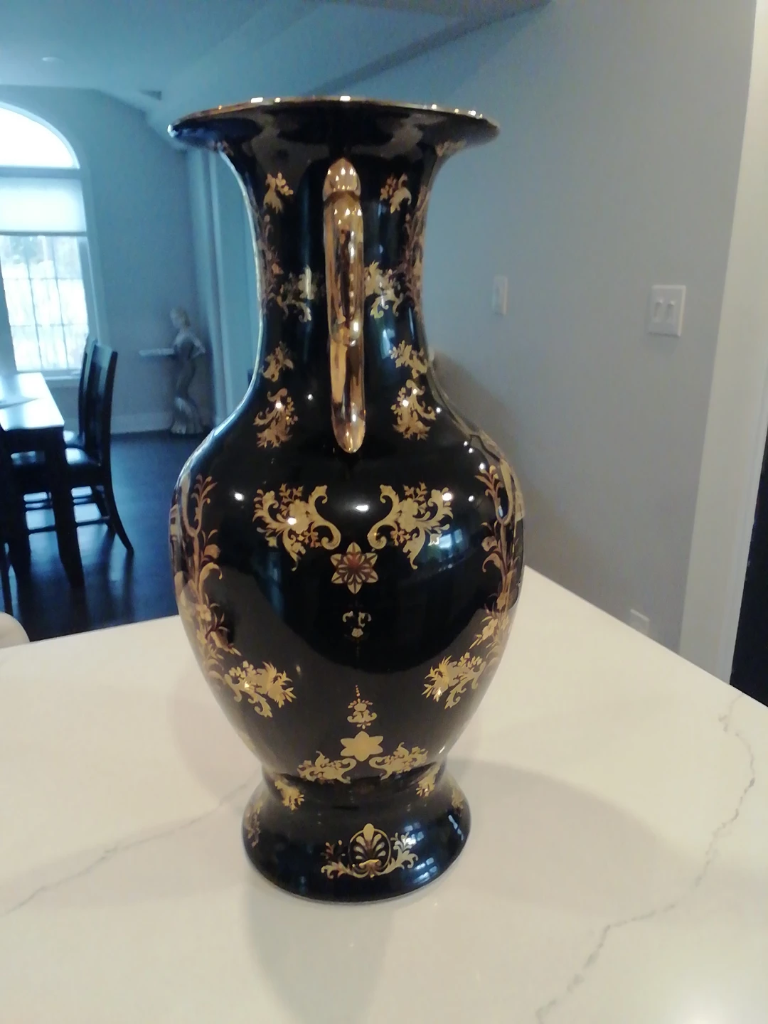 This is a LIMOGES large decorative vase Black and Gold - photo 3