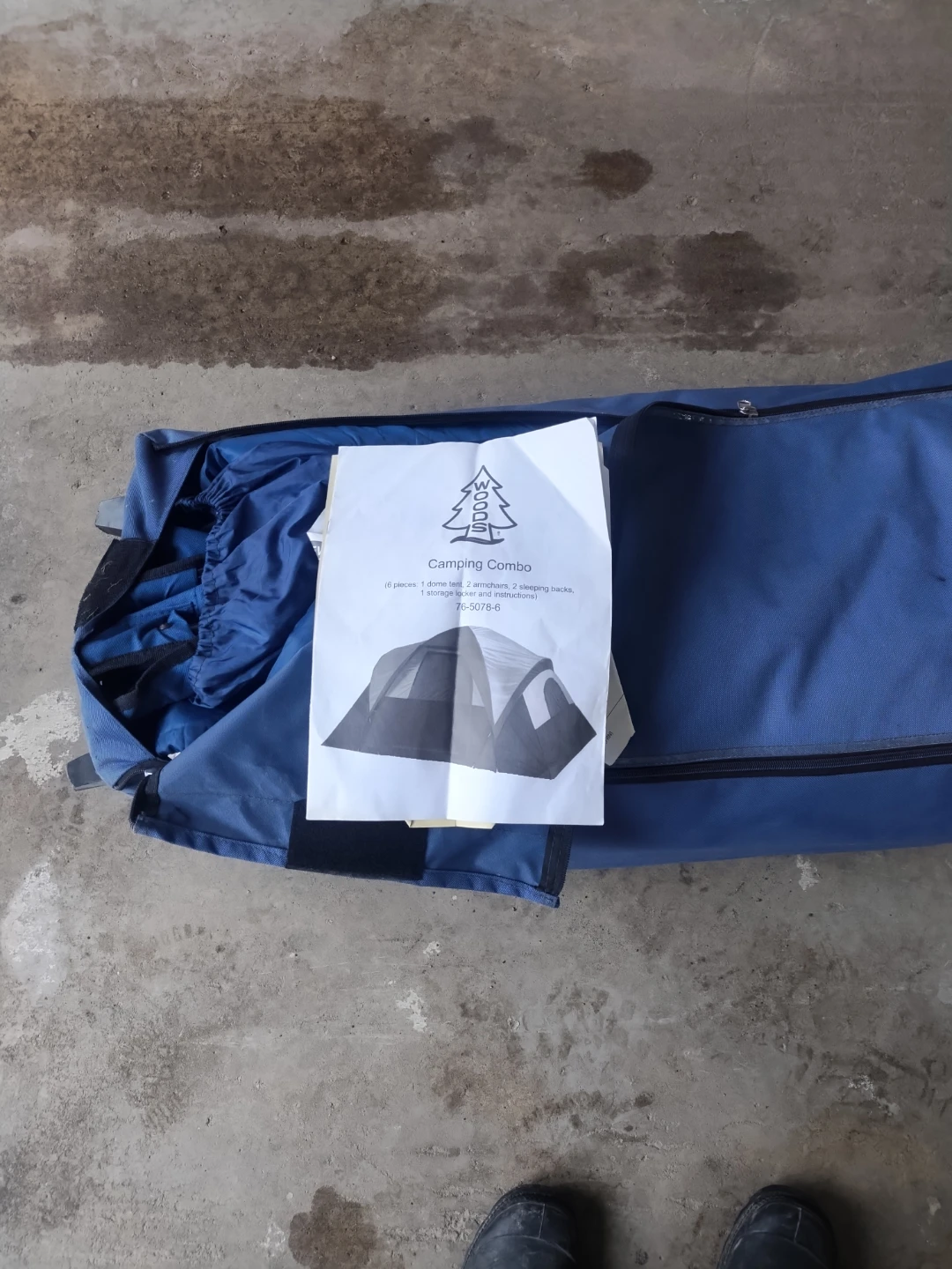 Blue Camping Combo Tent Bag with Wheels
