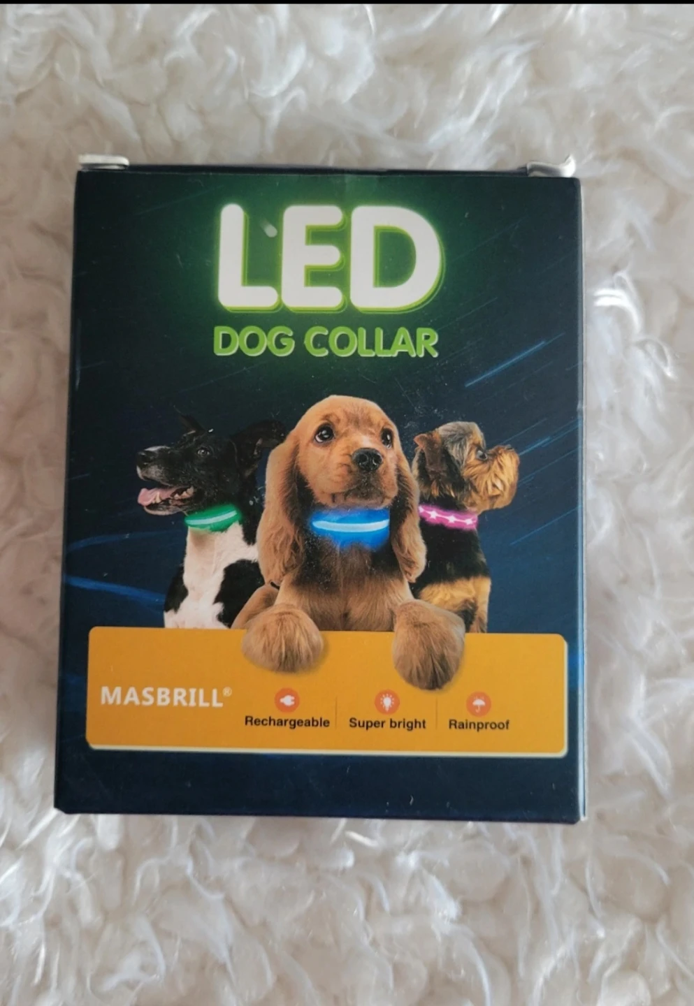 BNIB LED Light Up Dog Collar - Orange, Size M