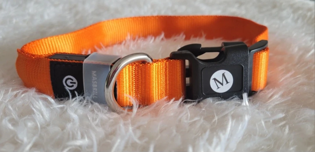 BNIB LED Light Up Dog Collar - Orange, Size M - photo 5