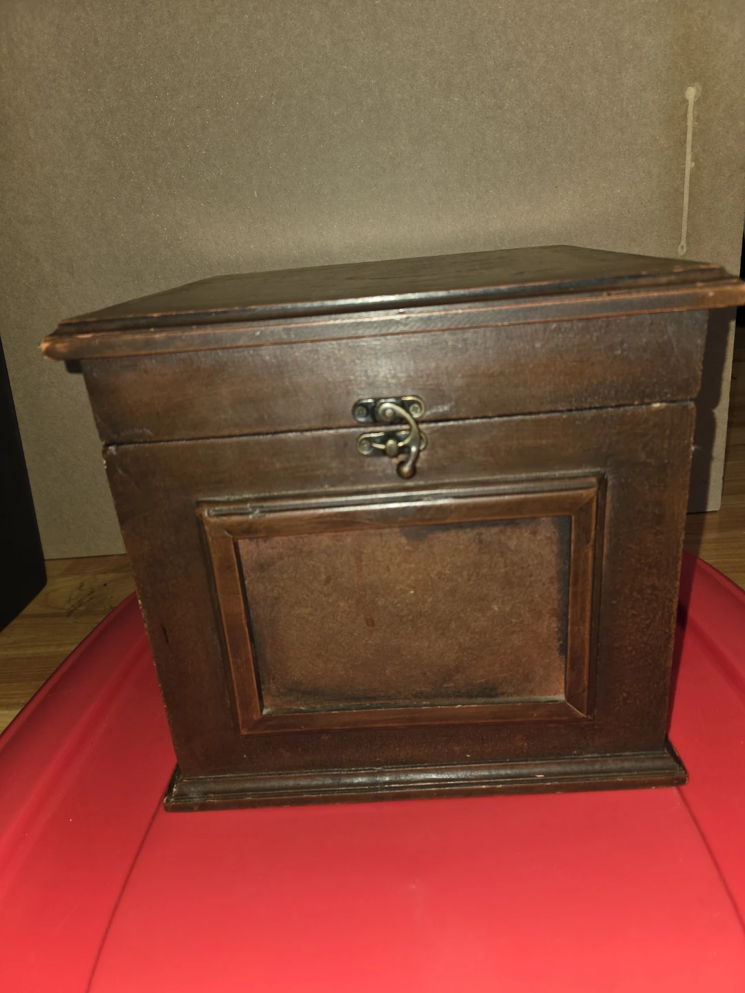 Vintage-Style Custom Wood Postcard Storage Box & Archive Chest
