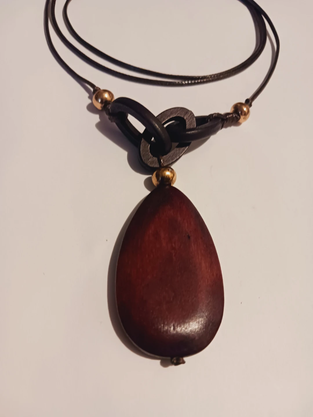 New !! Wooden Teardrop Pendant Necklace - photo 2