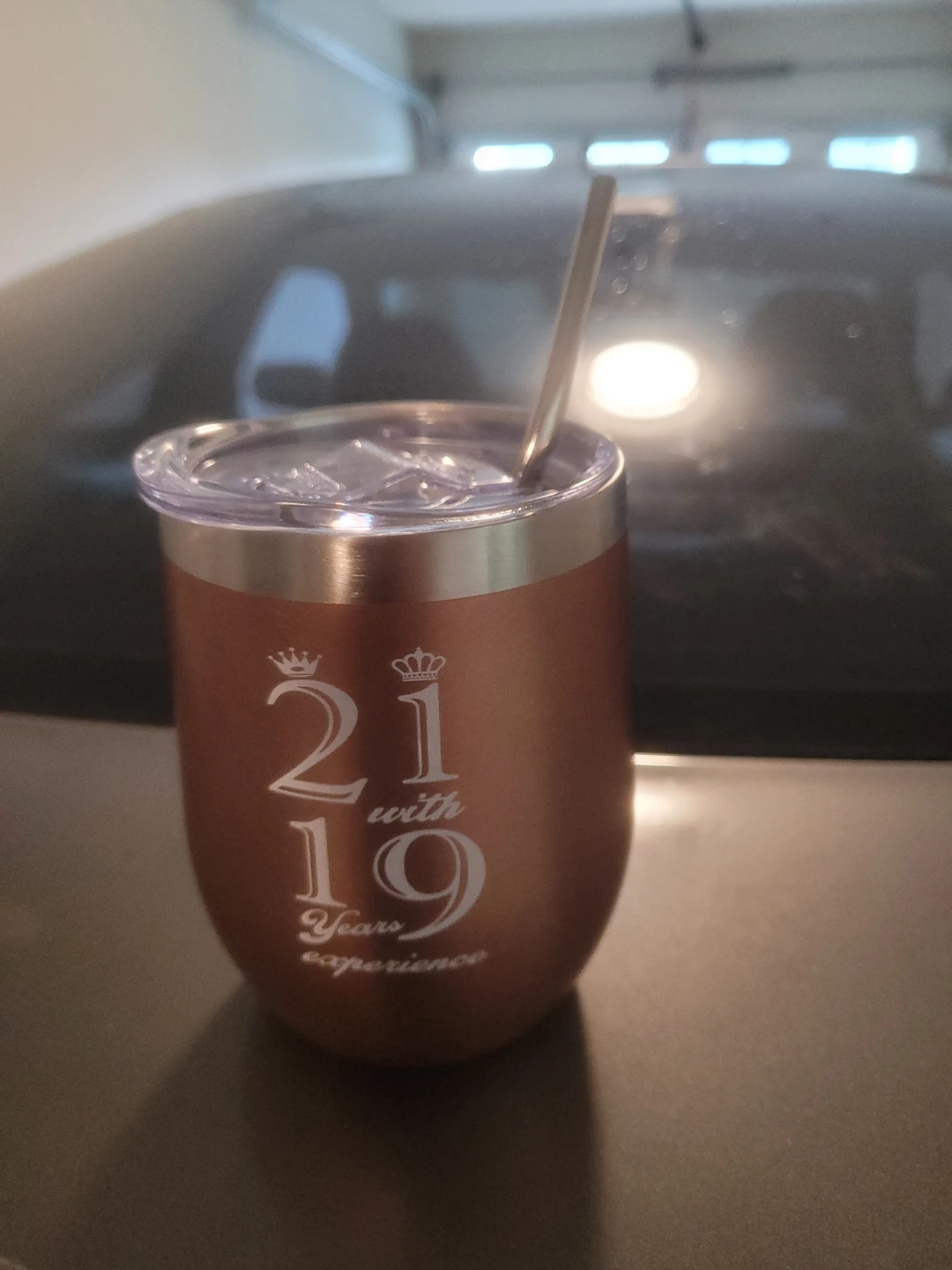 Copper 21st Birthday Tumbler with Straw