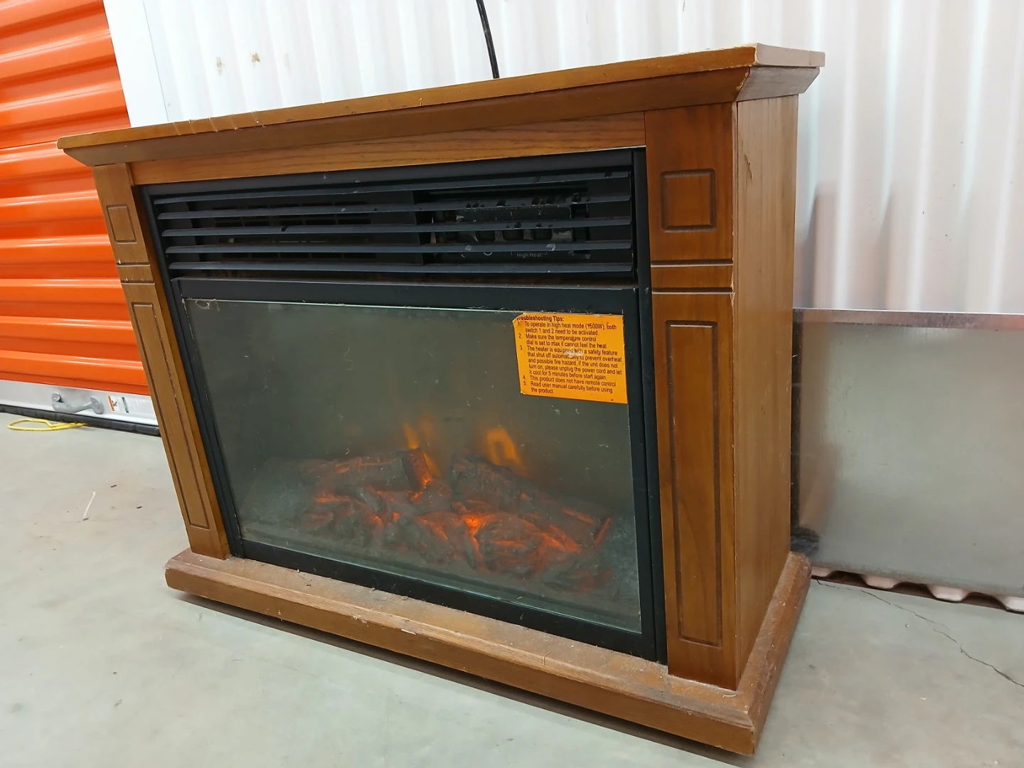 Electric Fireplace with Wooden Mantel - photo 2
