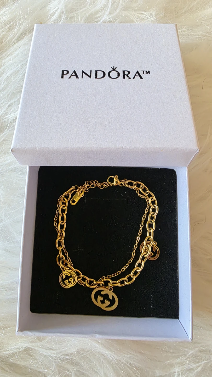 Double Chain Bracelet with Charms