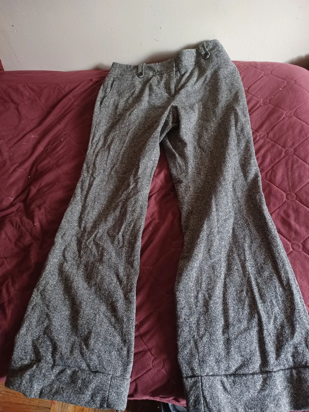 Ann Taylor LOFT Women's Gray Tweed Flare Pants Size 10 - photo 2