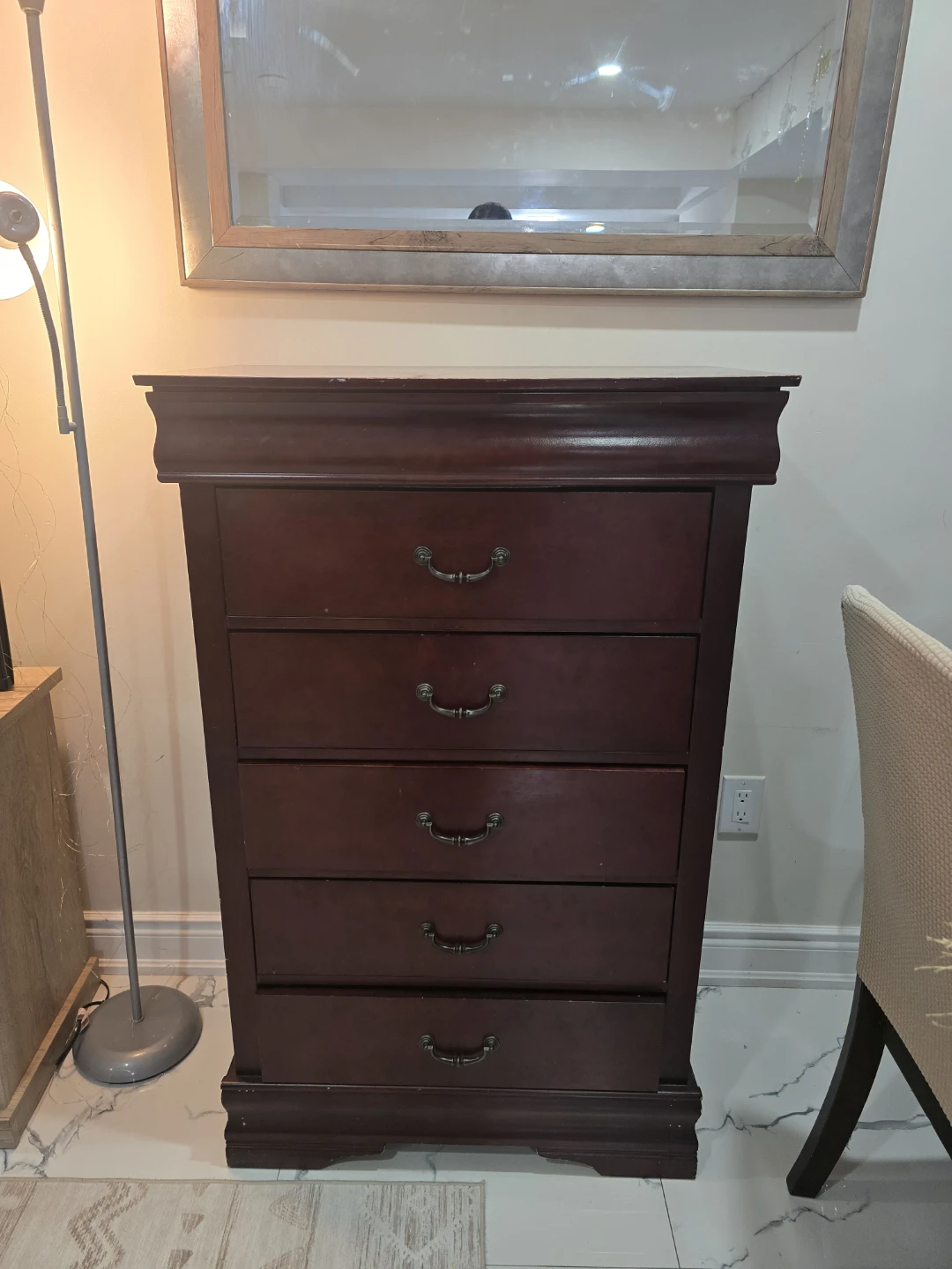 Dark Wood 5-Drawer Dresser - photo 4