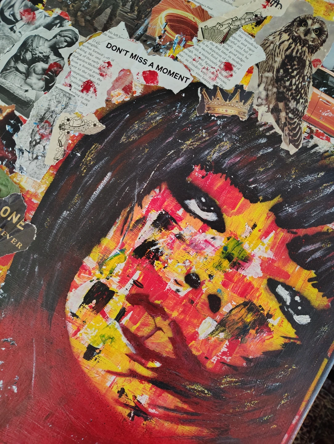 Original Mixed Media Collage Art Portrait - photo 2