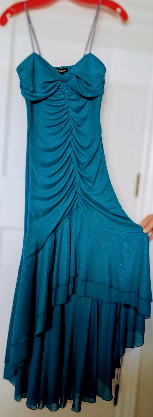 Le Château Teal Ruched Dress with clutch bag - photo 2