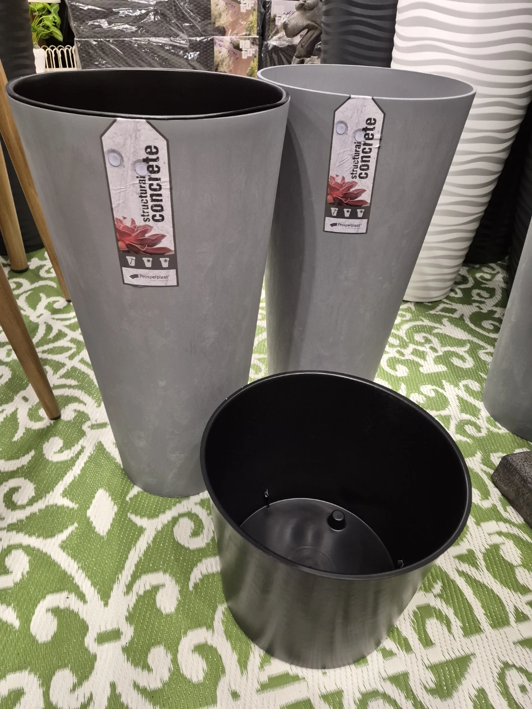 New 22.5" tall Prosperplast Concrete look Planter - photo 4