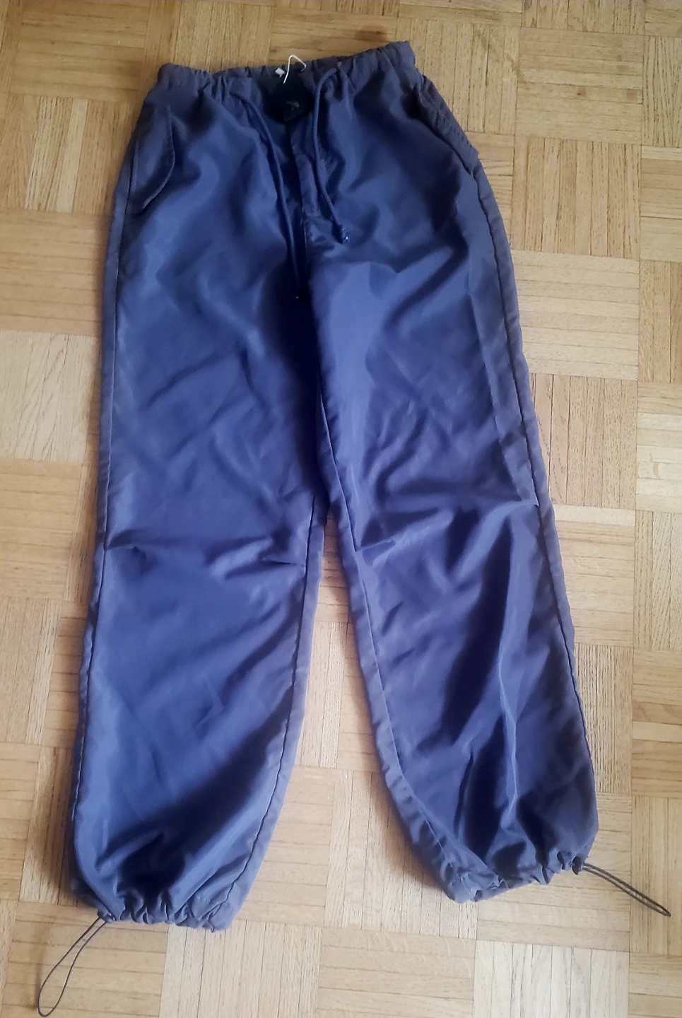 Gray Nylon Track Pants