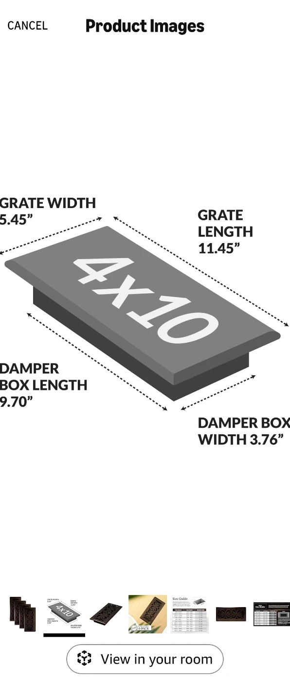 Decorative Floor Register - 4 Pack - photo 2