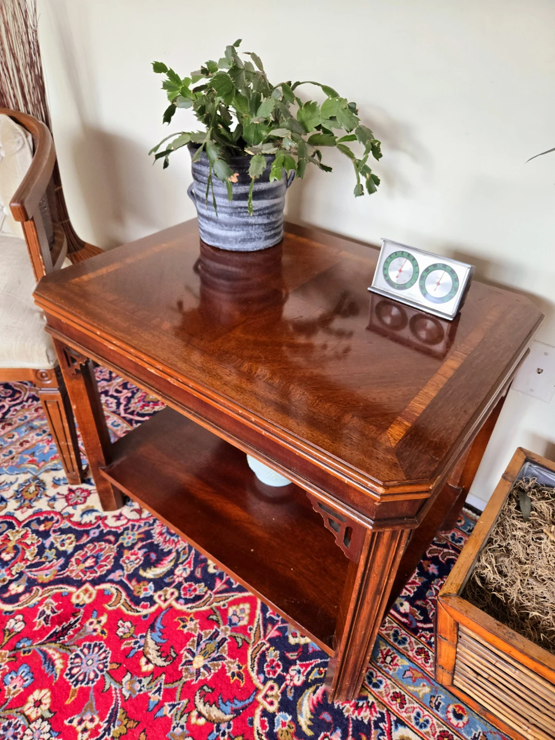 Art Deco Solid Walnut Two Tier Coffee Table (Delivery Available)