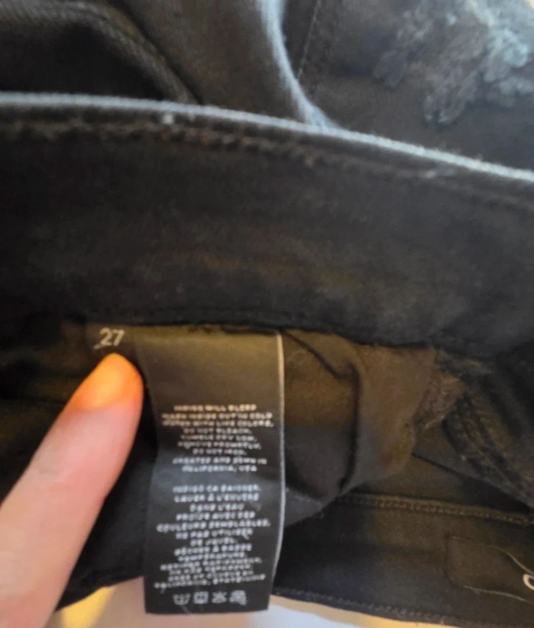J Brand Black Distressed Skinny Jeans Size 27 - photo 4