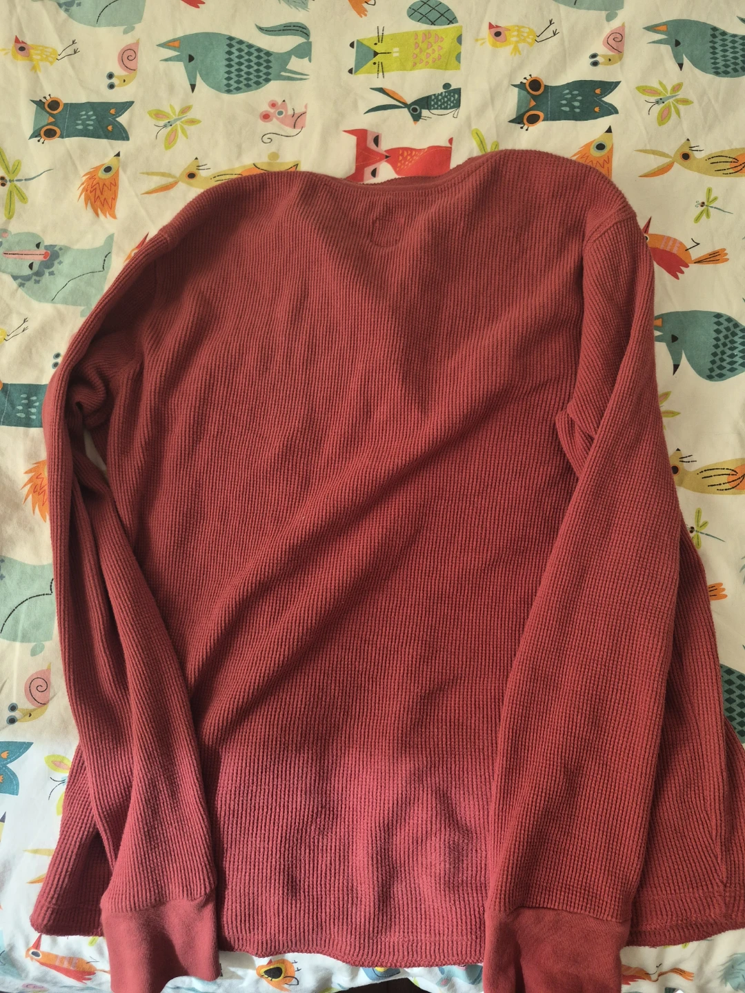 GAP Red Thermal Henley Long Sleeve Shirt - photo 2