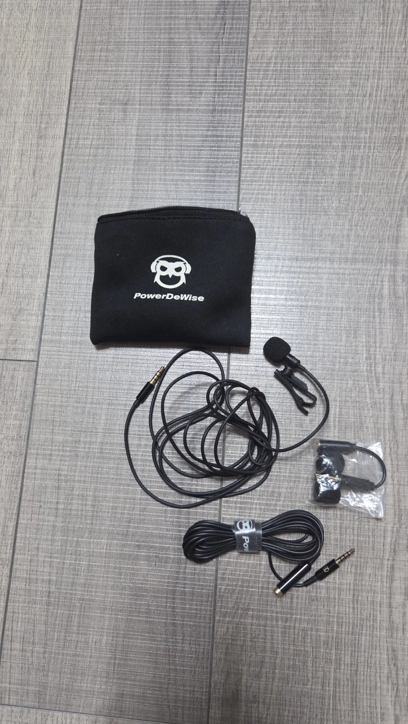 PowerDeWise Lavalier Microphone with Carrying Pouch