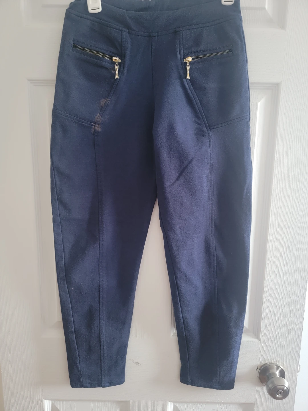 Navy Blue Pants with Gold Zippers size medium