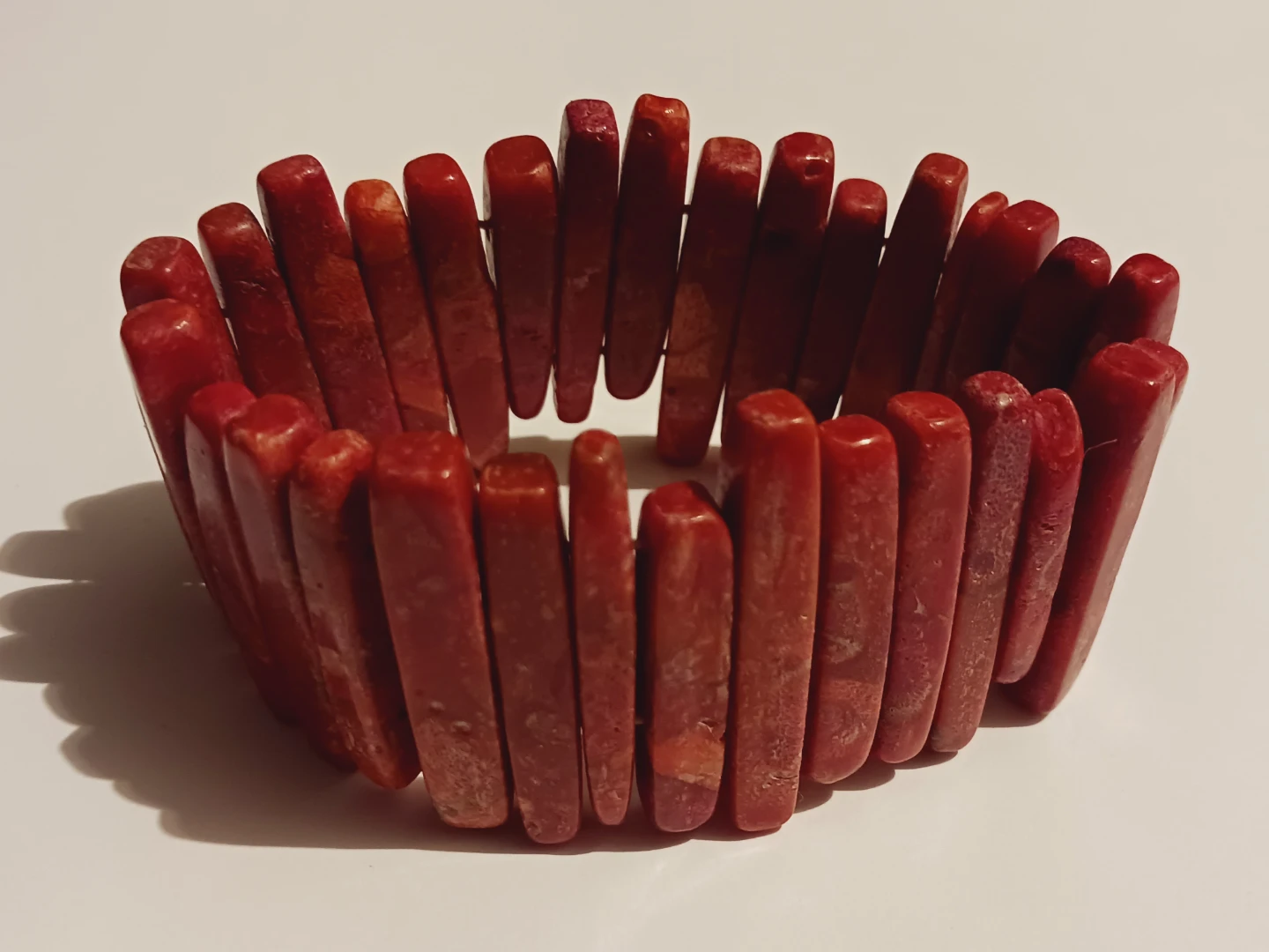 Red Bamboo Coral Stretch Bracelet - photo 2