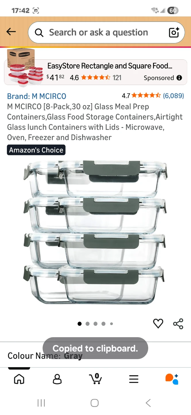 M MCIRCO 8-Pack Glass Food Storage Containers with Lids