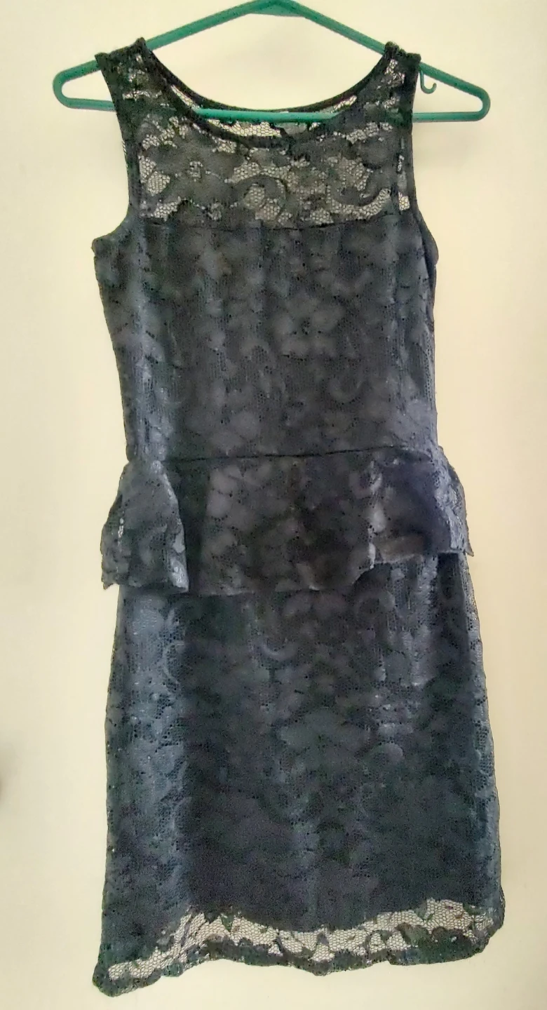 Black Lace Peplum Dress and Burgundy Lace Dress with pocket