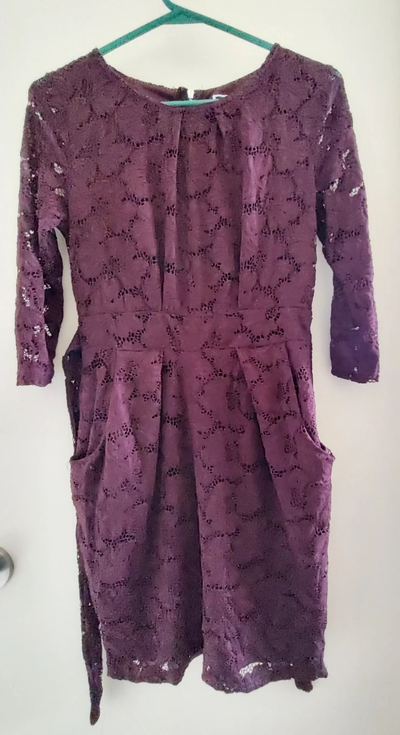 Black Lace Peplum Dress and Burgundy Lace Dress with pocket - photo 2