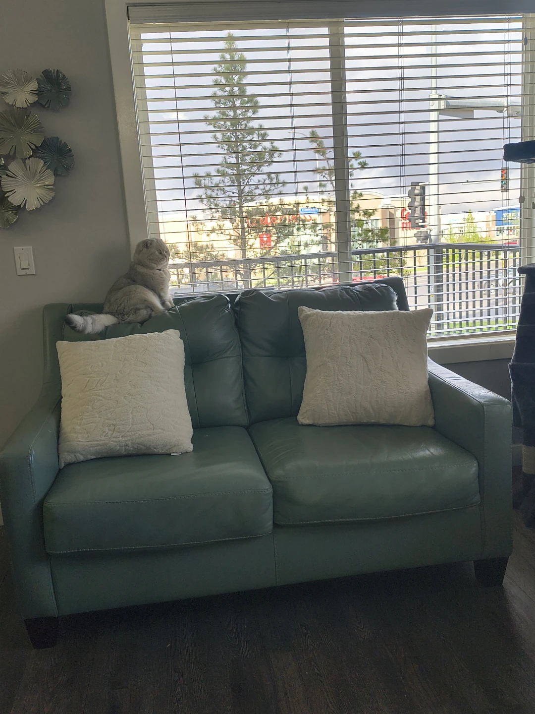 Sage Leather Sofa