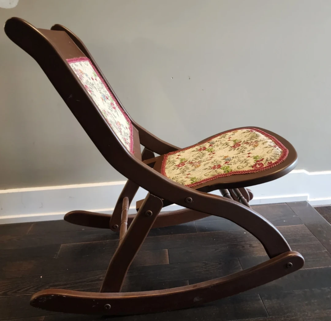 VTG Folding Rocking Chair Mid Century Style, Victorian - photo 2