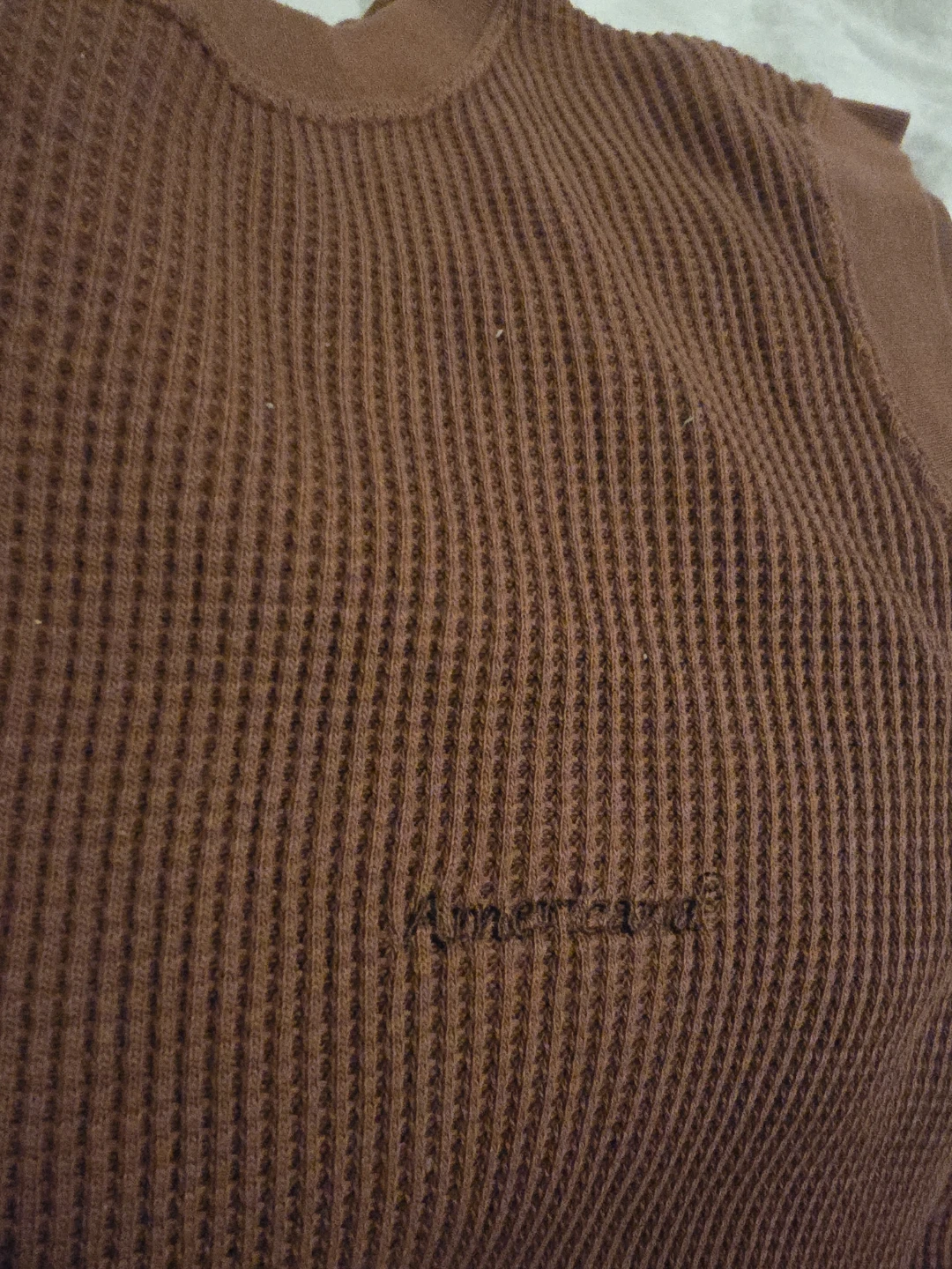 JAPAN Americana Brown Waffle Knit Sleeveless Top - photo 3