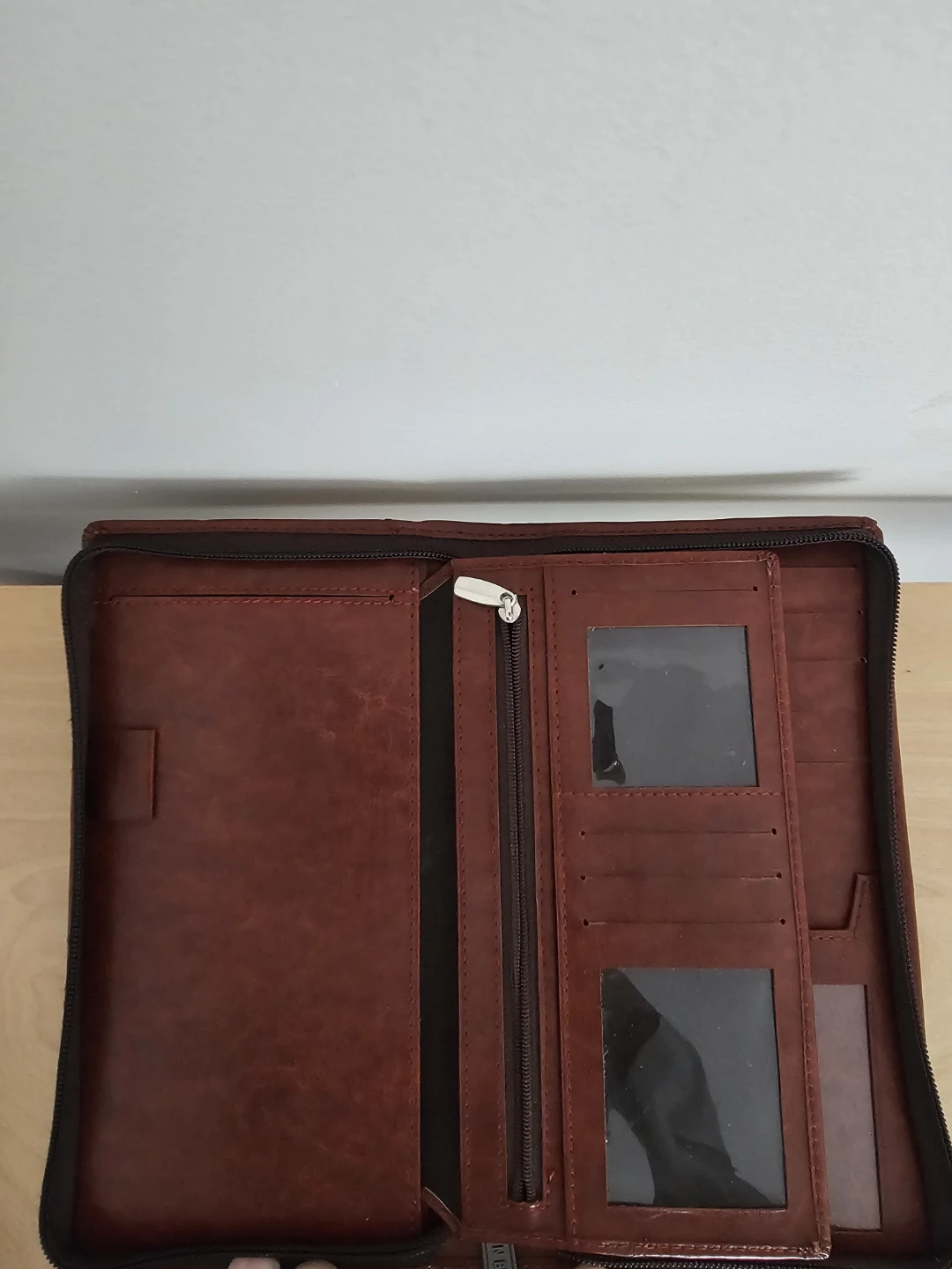 Brown Faux Leather Zippered Portfolio Organizer - photo 2