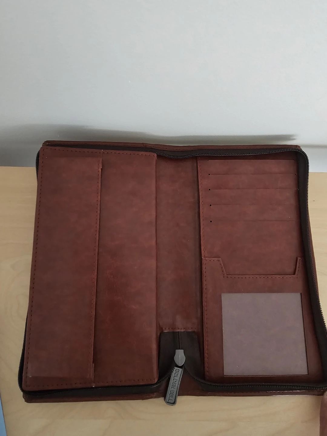 Brown Faux Leather Zippered Portfolio Organizer - photo 4