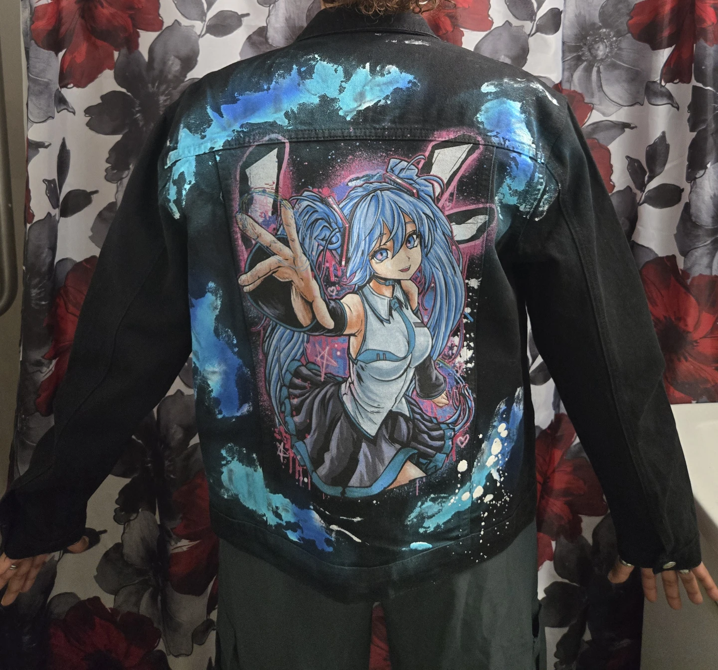 Hatsune miku Anime unisex blk jean jacket SmL. - photo 2