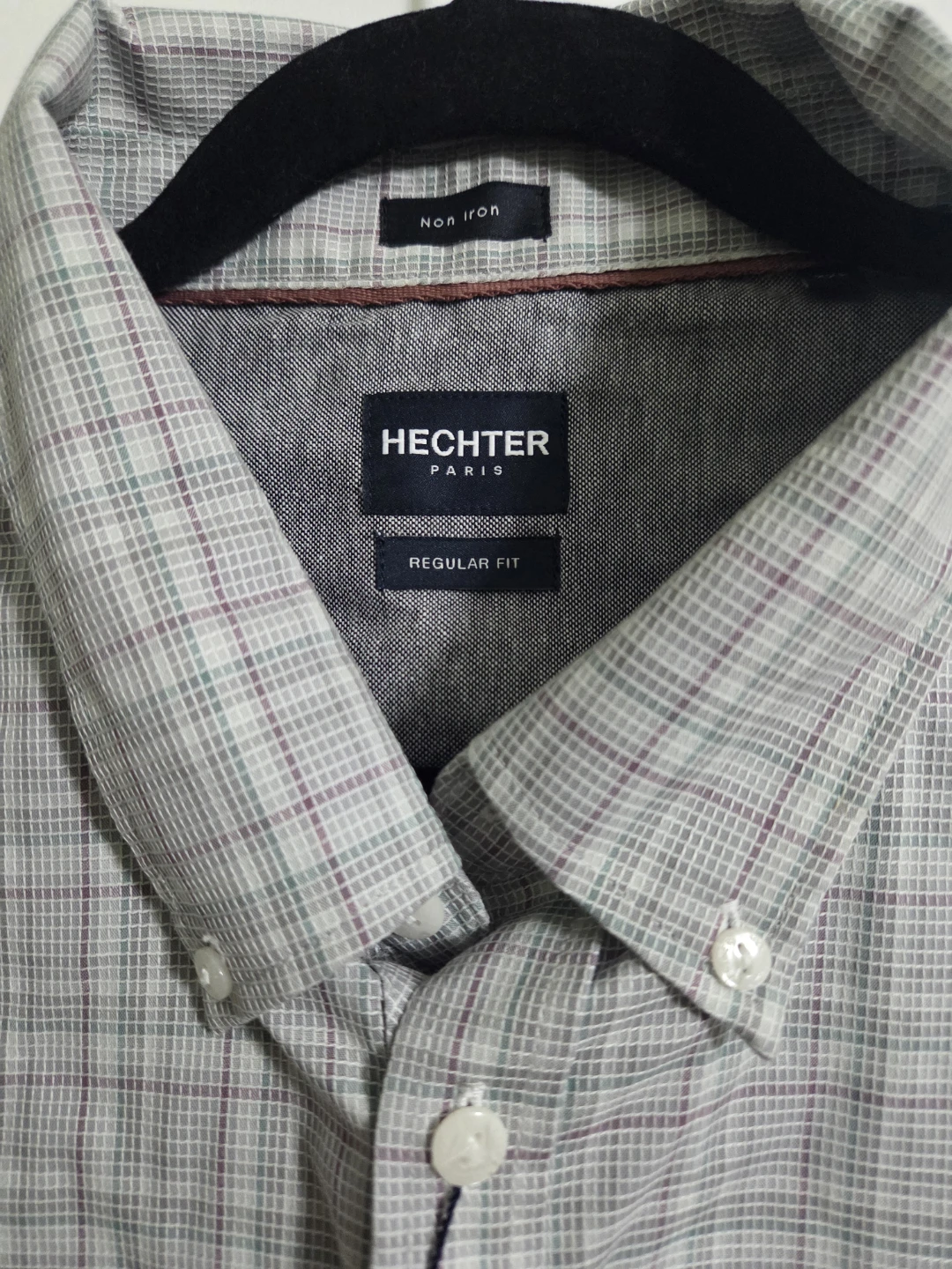 HECHTER PARIS Regular Fit Non-Iron Plaid Dress Shirt - photo 3