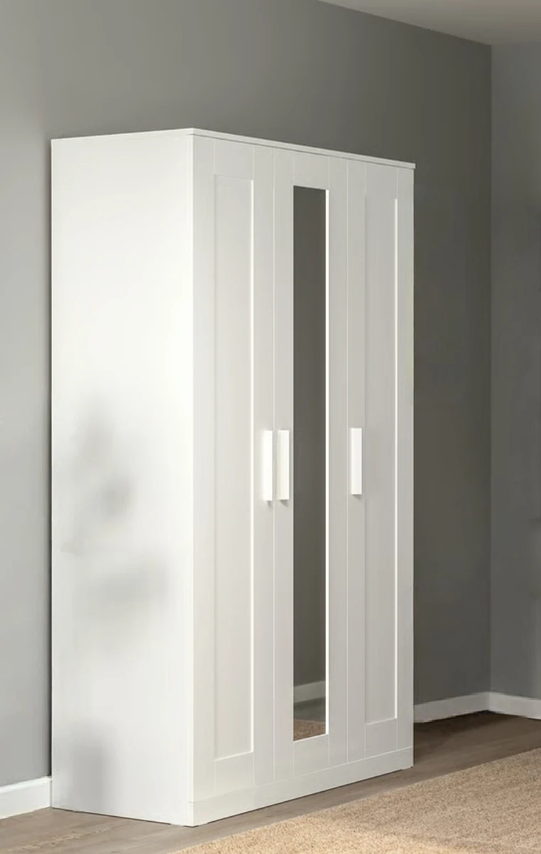 White 3-door wardrobe with mirror - $120 OBO - photo 2