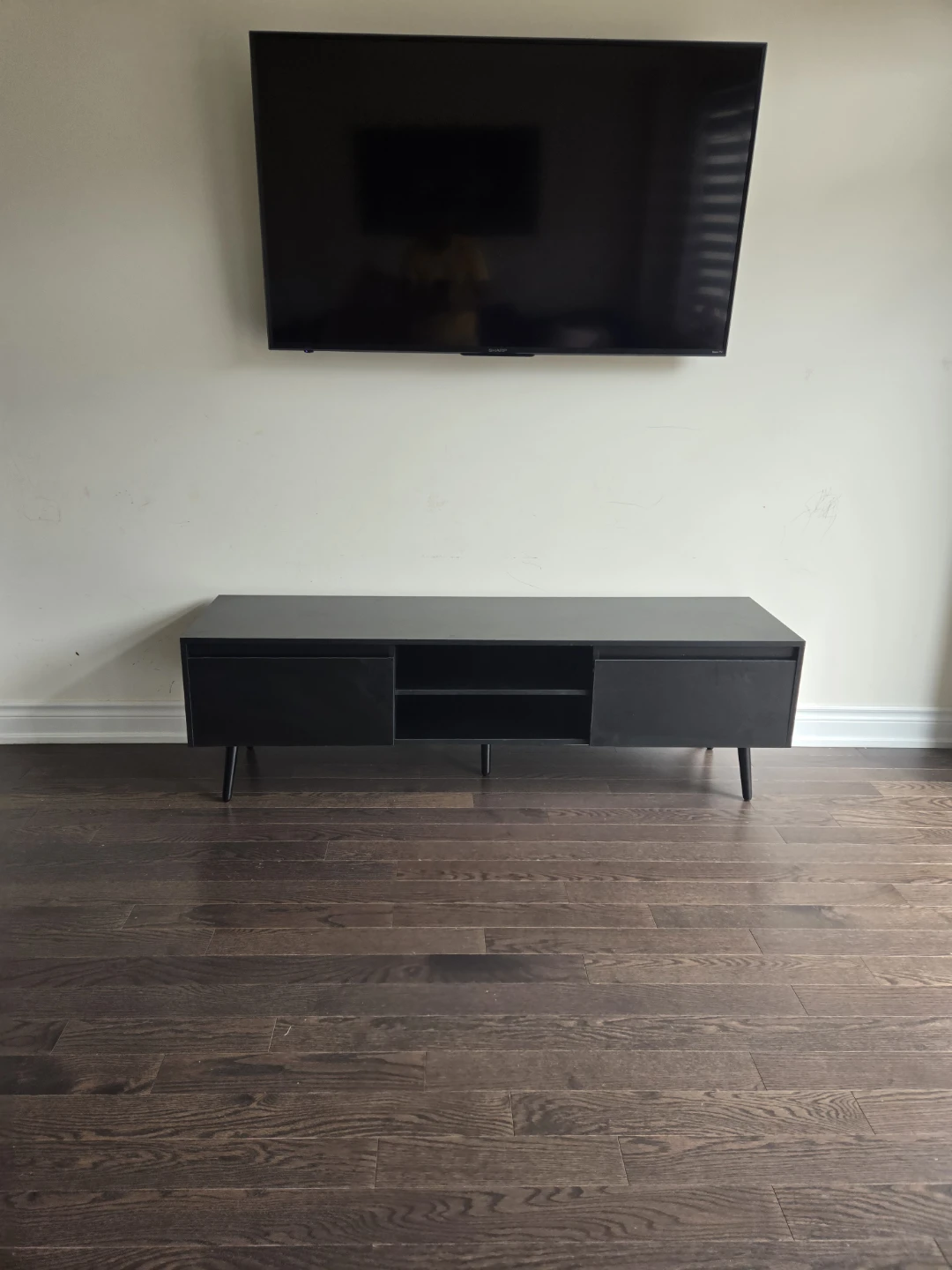Black Media Console TV Stand with Storage