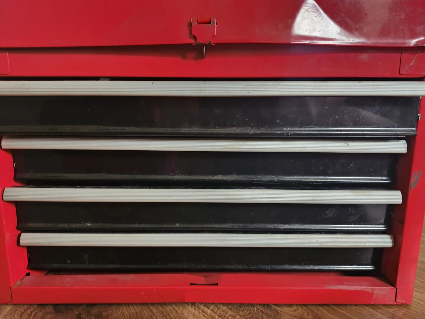 Red 4-Drawer Toolbox with Assorted Tools