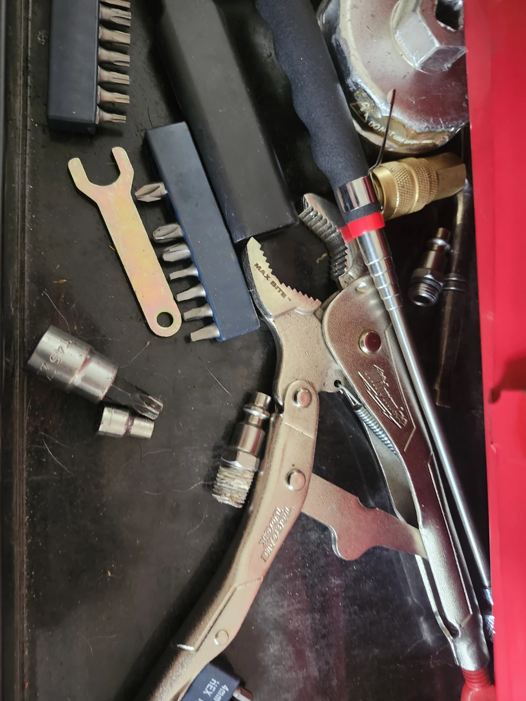Red 4-Drawer Toolbox with Assorted Tools - photo 3